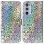 For Motorola Edge+ 2022 / 30 Pro Colorful Magnetic Buckle Leather Phone Case(Silver)