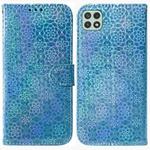 For Samsung Galaxy A22 5G Colorful Magnetic Buckle Leather Phone Case(Blue)