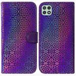 For Samsung Galaxy A22 5G Colorful Magnetic Buckle Leather Phone Case(Purple)