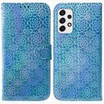 For Samsung Galaxy A33 5G Colorful Magnetic Buckle Leather Phone Case(Blue)
