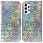 For Samsung Galaxy A33 5G Colorful Magnetic Buckle Leather Phone Case(Silver)