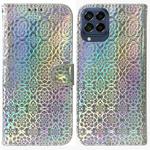 For Samsung Galaxy M33 5G Colorful Magnetic Buckle Leather Phone Case(Silver)