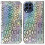 For Samsung Galaxy M53 5G Colorful Magnetic Buckle Leather Phone Case(Silver)