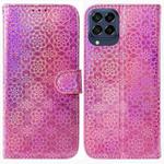 For Samsung Galaxy M53 5G Colorful Magnetic Buckle Leather Phone Case(Pink)