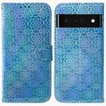 For Google Pixel 6 Pro Colorful Magnetic Buckle Leather Phone Case(Blue)