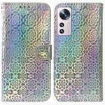 For Xiaomi 12 Pro Colorful Magnetic Buckle Leather Phone Case(Silver)