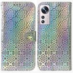 For Xiaomi 12 / 12X Colorful Magnetic Buckle Leather Phone Case(Silver)