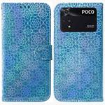 For Xiaomi Poco M4 Pro Colorful Magnetic Buckle Leather Phone Case(Blue)