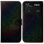 For Xiaomi Poco M4 Pro Colorful Magnetic Buckle Leather Phone Case(Black)