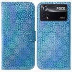For Xiaomi Poco X4 Pro 5G Colorful Magnetic Buckle Leather Phone Case(Blue)