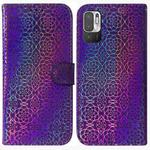 For Xiaomi Redmi Note 10 5G / Poco M3 Pro Colorful Magnetic Buckle Leather Phone Case(Purple)