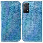 For Xiaomi Redmi Note 11 Pro 5G / 4G Foreign Colorful Magnetic Buckle Leather Phone Case(Blue)