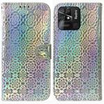 For Xiaomi Redmi 10C Colorful Magnetic Buckle Leather Phone Case(Silver)