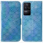 For Xiaomi Redmi K40S Colorful Magnetic Buckle Leather Phone Case(Blue)