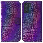 For Xiaomi 11T / 11T Pro Colorful Magnetic Buckle Leather Phone Case(Purple)