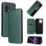For OnePlus Nord CE 2 Lite 5G Carbon Fiber Texture Flip Leather Phone Case(Green)