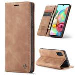 For Galaxy A71 CaseMe Multifunctional Horizontal Flip Leather Case, with Card Slot & Holder & Wallet(Brown)