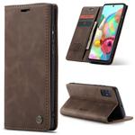 For Galaxy A71 CaseMe Multifunctional Horizontal Flip Leather Case, with Card Slot & Holder & Wallet(Coffee)