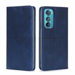 For Motorola Edge 30 Cow Texture Magnetic Horizontal Flip Leather Phone Case(Blue)