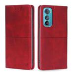 For Motorola Edge 30 Cow Texture Magnetic Horizontal Flip Leather Phone Case(Red)