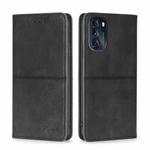 For Motorola Moto G 2022 Cow Texture Magnetic Horizontal Flip Leather Phone Case(Black)