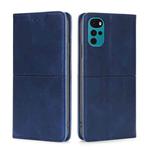 For Motorola Moto G22 Cow Texture Magnetic Horizontal Flip Leather Phone Case(Blue)