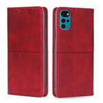 For Motorola Moto G22 Cow Texture Magnetic Horizontal Flip Leather Phone Case(Red)