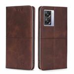 For OPPO A57 5G 2022/Realme Q5i Cow Texture Magnetic Horizontal Flip Leather Phone Case(Dark Brown)