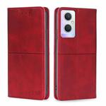 For OPPO A96 5G Cow Texture Magnetic Horizontal Flip Leather Phone Case(Red)