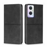For OPPO A96 5G Cow Texture Magnetic Horizontal Flip Leather Phone Case(Black)