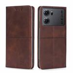 For OPPO K10 5G Cow Texture Magnetic Horizontal Flip Leather Phone Case(Dark Brown)