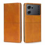 For OPPO K10 5G Cow Texture Magnetic Horizontal Flip Leather Phone Case(Light Brown)