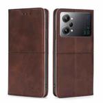 For OPPO K10 Pro 5G Cow Texture Magnetic Horizontal Flip Leather Phone Case(Dark Brown)