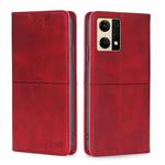 For OPPO Reno7 4G/F21 Pro 4G Cow Texture Magnetic Horizontal Flip Leather Phone Case(Red)