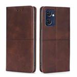 For OPPO Reno7 5G Global/Find X5 Lite Cow Texture Magnetic Horizontal Flip Leather Phone Case(Dark Brown)