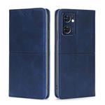 For OPPO Reno7 5G Global/Find X5 Lite Cow Texture Magnetic Horizontal Flip Leather Phone Case(Blue)