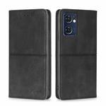 For OPPO Reno7 5G Global/Find X5 Lite Cow Texture Magnetic Horizontal Flip Leather Phone Case(Black)