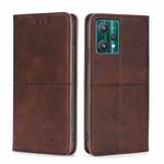 For OPPO Realme 9 Pro Cow Texture Magnetic Horizontal Flip Leather Phone Case(Dark Brown)