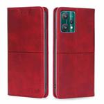 For OPPO Realme 9 Pro Cow Texture Magnetic Horizontal Flip Leather Phone Case(Red)
