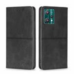 For OPPO Realme 9 Pro Cow Texture Magnetic Horizontal Flip Leather Phone Case(Black)