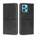 For OPPO Realme 9 Pro+ Cow Texture Magnetic Horizontal Flip Leather Phone Case(Black)