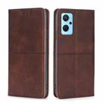 For OPPO Realme 9i/A36 4G/A96 4G/K10 4G/A76 4G Cow Texture Magnetic Horizontal Flip Leather Phone Case(Dark Brown)