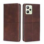 For OPPO Realme C35 Cow Texture Magnetic Horizontal Flip Leather Phone Case(Dark Brown)