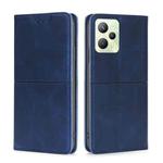 For OPPO Realme C35 Cow Texture Magnetic Horizontal Flip Leather Phone Case(Blue)