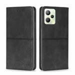 For OPPO Realme C35 Cow Texture Magnetic Horizontal Flip Leather Phone Case(Black)