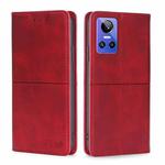 For OPPO Realme GT Neo3 Cow Texture Magnetic Horizontal Flip Leather Phone Case(Red)