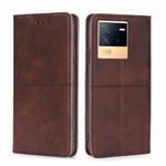 For vivo iQOO Neo6 5G Cow Texture Magnetic Horizontal Flip Leather Phone Case(Dark Brown)