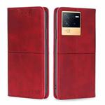For vivo iQOO Neo6 5G Cow Texture Magnetic Horizontal Flip Leather Phone Case(Red)