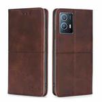 For vivo iQOO U5 5G Cow Texture Magnetic Horizontal Flip Leather Phone Case(Dark Brown)