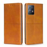 For vivo iQOO U5 5G Cow Texture Magnetic Horizontal Flip Leather Phone Case(Light Brown)